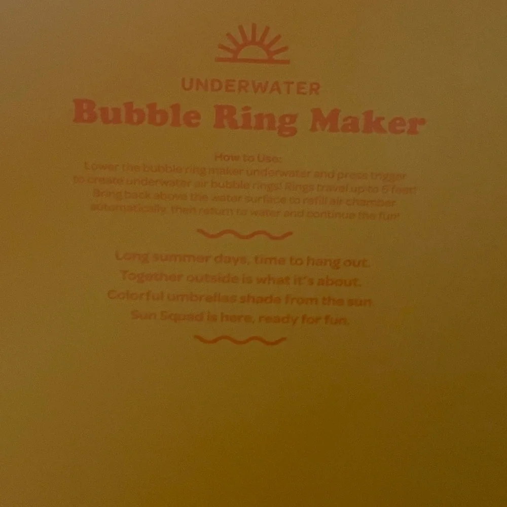 Sun Squad Bubble Ring Maker Underwater Fun New In Box Summer Wet Water Play